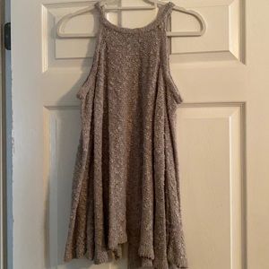 She and sky cold shoulder sweater with open back size medium